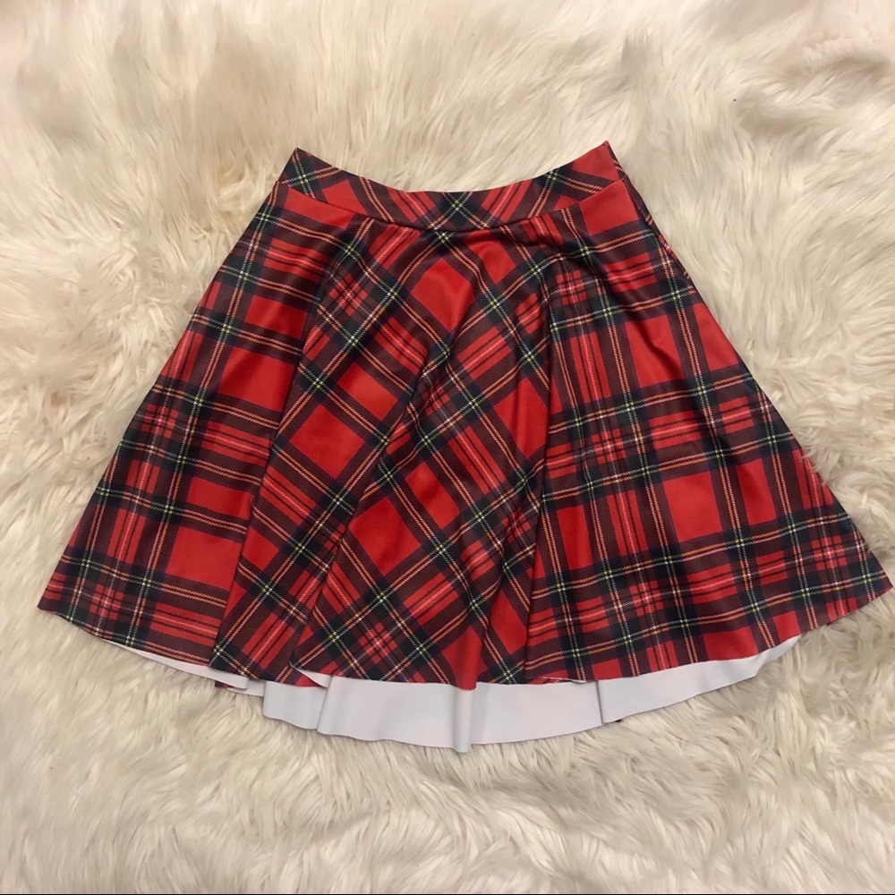 Black Milk XS Tartan Red Skater Skirt